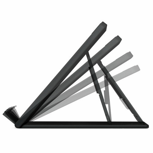 Kensington Easy Riser Go in side profile with its range of angles shown as faded outlines