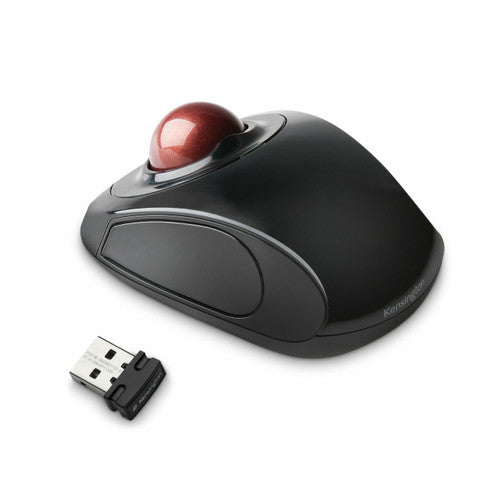 Kensington Orbit Wireless Trackball with Touch Scrolling Black and Red
