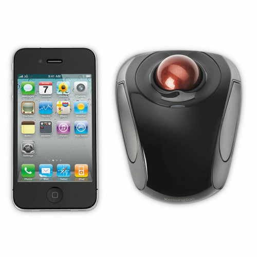 Kensington Orbit Wireless Trackball with Touch Scrolling Black and Red