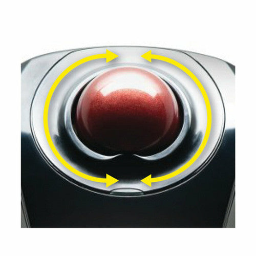 Kensington Orbit Wireless Trackball with Touch Scrolling Black and Red