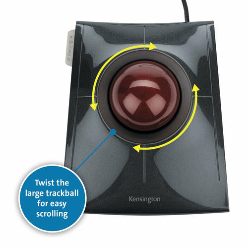 Kensington SlimBlade Wired Trackball Black and Red