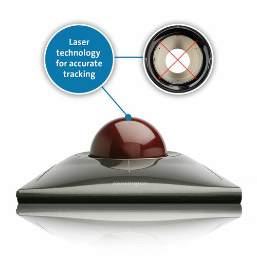 Kensington SlimBlade Wired Trackball Black and Red