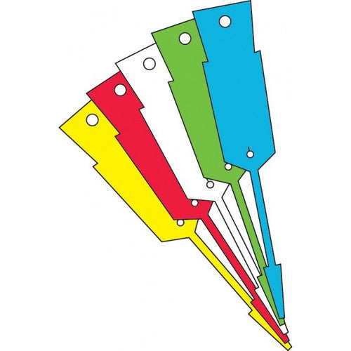 Bala Vinyl Disposable Arrow Keytags with Pen 160 x 40mm Yellow Box of 1000