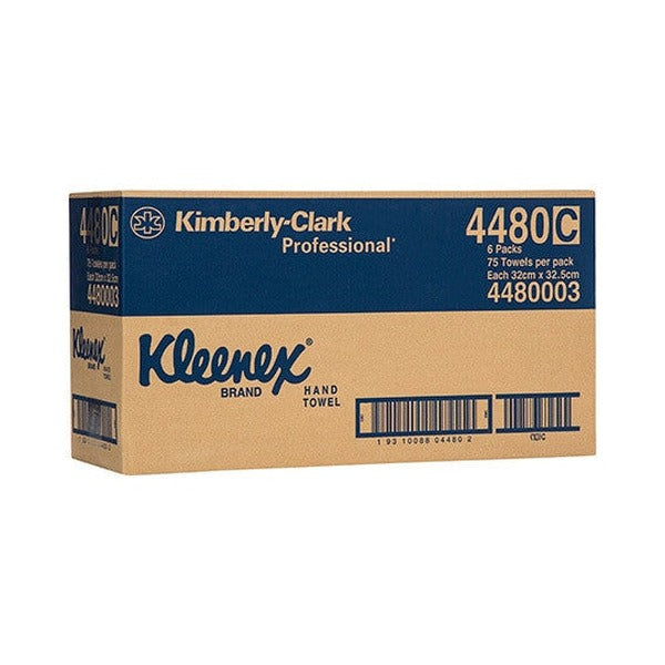 Kimberly-Clark Professional shipping carton for Kleenex hand towel 4480 printed 6 packs, 75 towels per pack, each 32cm x 32.5cm