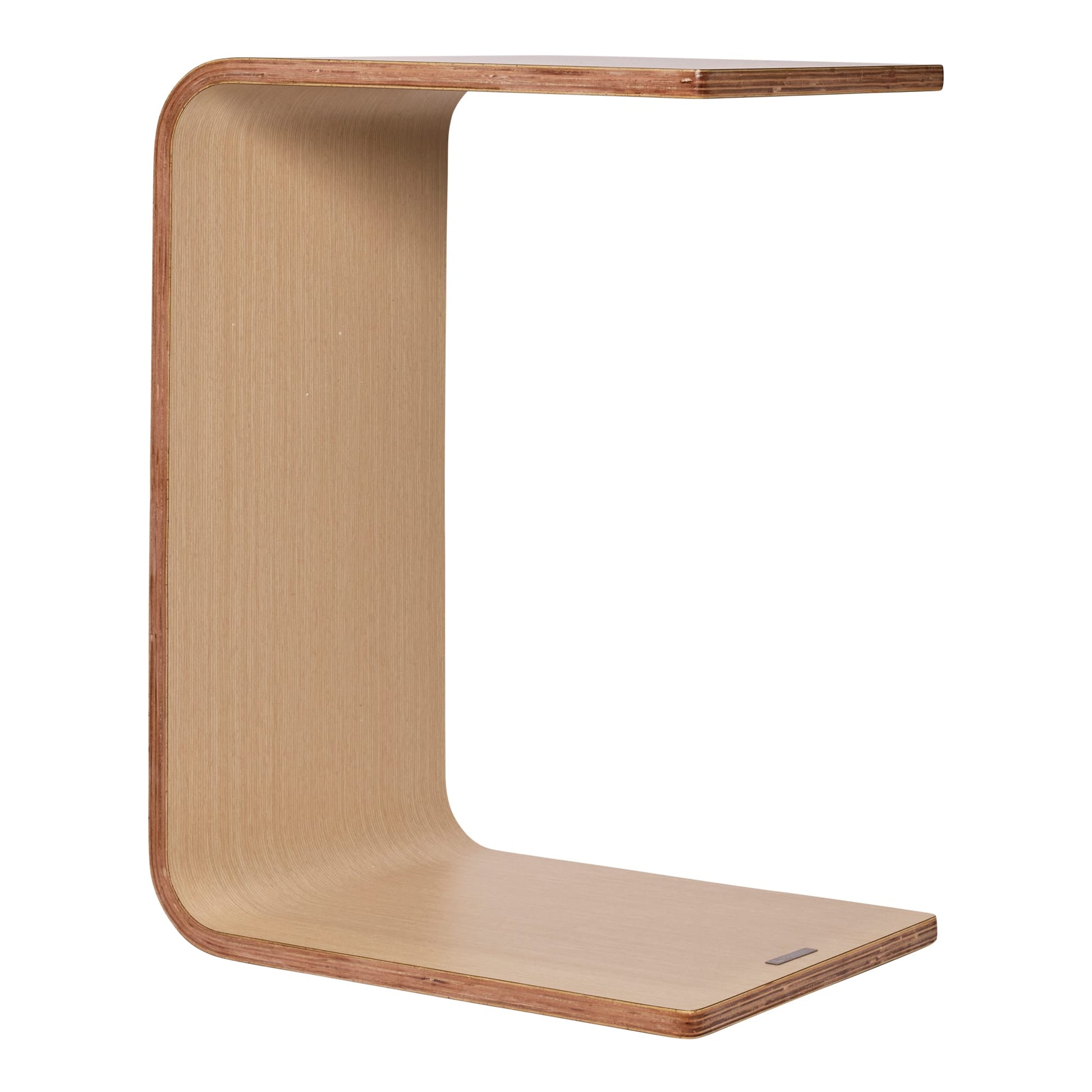 Front angle view of Konfurb Link Table Beech against a white studio background