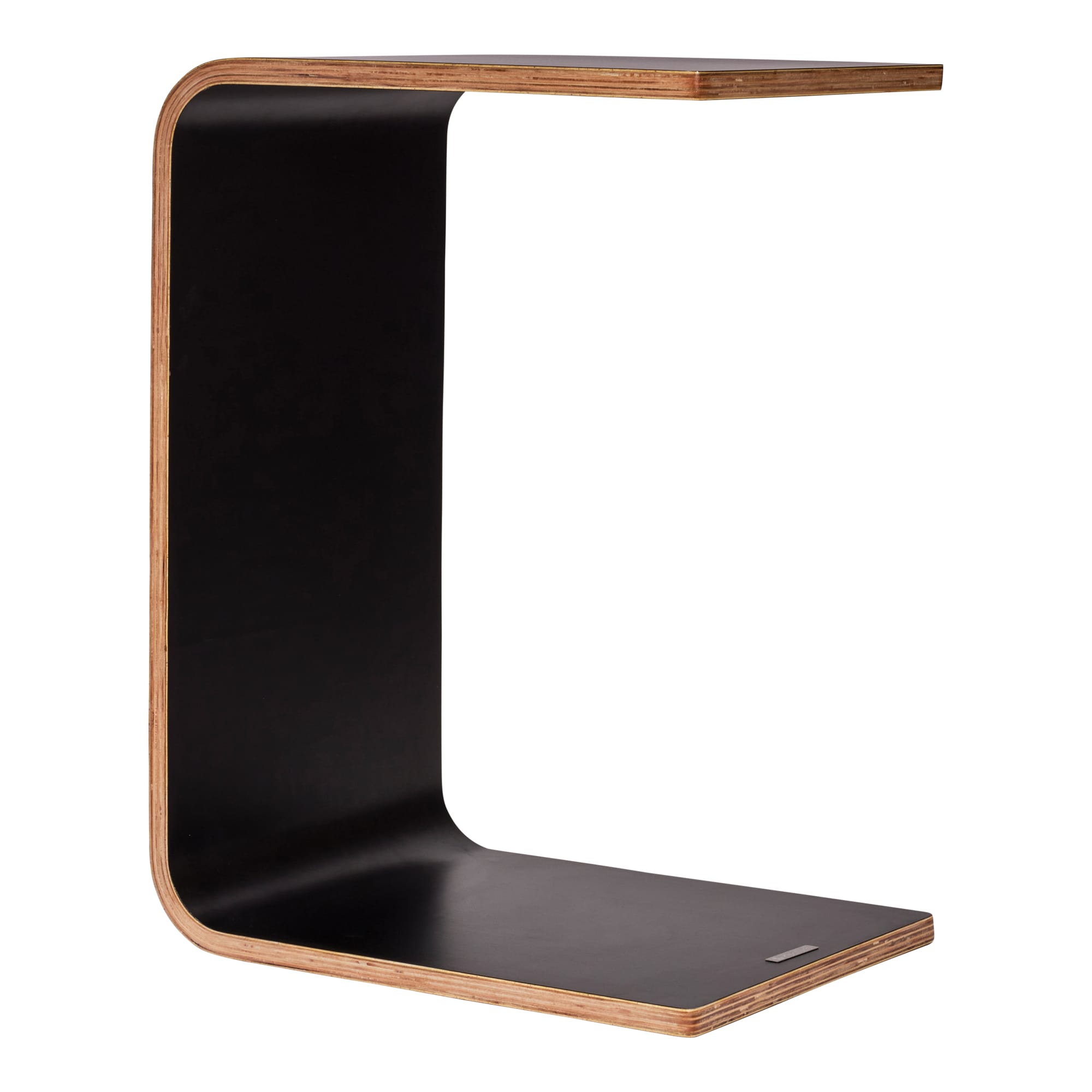 Front angle view of Konfurb Link Table Black against a white studio background