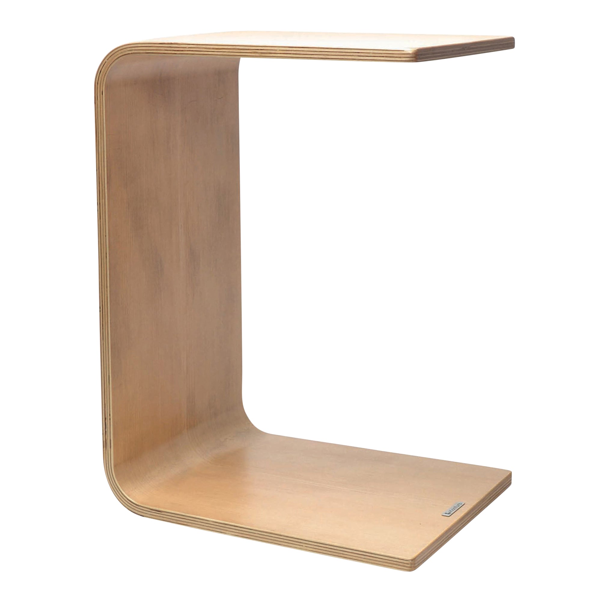 Alternate angle of Konfurb Link Table Black showing profile and construction detail
