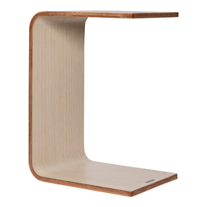 Konfurb Link table in the Classic Oak finish standing upright, showing a pale grey toned oak grain and plywood edges