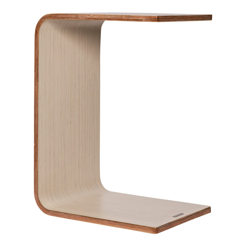 Front angle view of Konfurb Link Table Classic Oak against a white studio background
