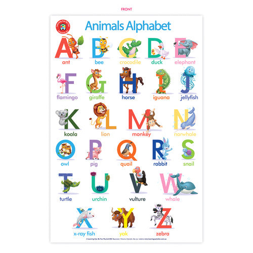 Learning Can Be Fun Animals Alphabet Poster