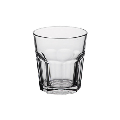 LAV Aras 305ml stackable glass tumbler showing 95mm height