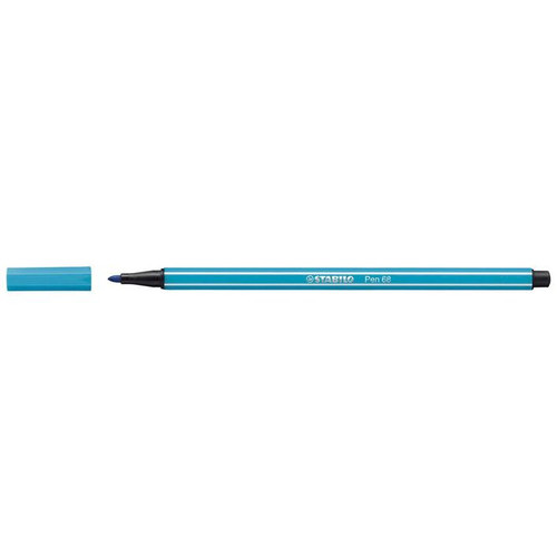 Stabilo Pen 68 Premium Colouring Fibre Tip Pen 1.0mm Light Blue Box of 10