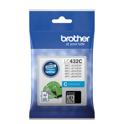 Brother LC432C Ink Cartridge 550 Pages Cyan