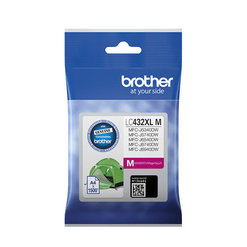 Brother LC432XLM High Yield Ink Cartridge 1500 Pages Magenta