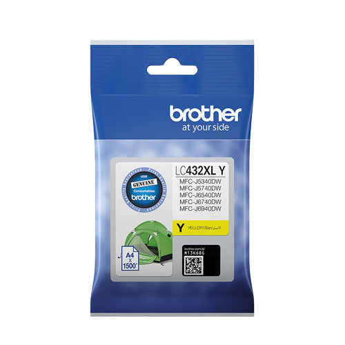 Brother LC432XLY High Yield Ink Cartridge 1500 Pages Yellow
