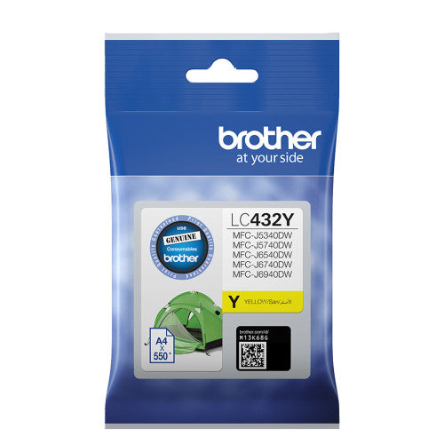 Brother LC432Y Ink Cartridge 550 Pages Yellow