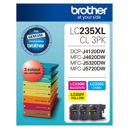 Brother Original High Yield Ink Cartridge Triple Pack LC235XLCL3PK 3600 Pages Colour