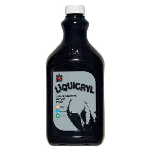 Educational Colours Liquicryl Junior Student Acrylic Paint 2L Black