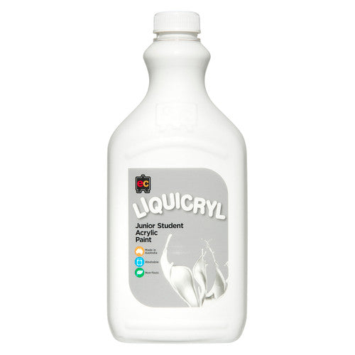 Educational Colours Liquicryl Junior Student Acrylic Paint 2L White