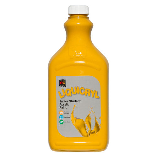 Educational Colours Liquicryl Junior Student Acrylic Paint 2L Yellow Ochre