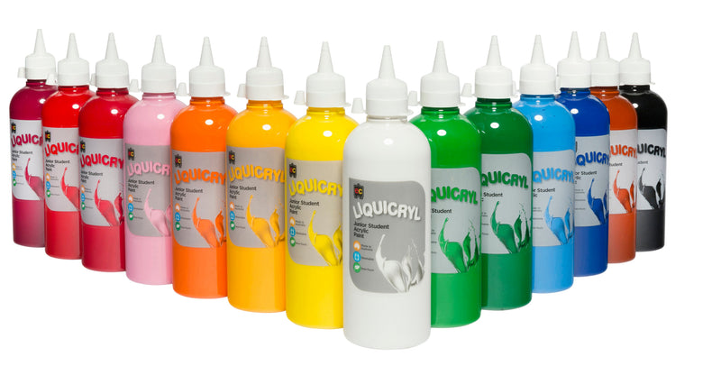 Educational Colours Liquicryl Junior Student Acrylic Paint 500ml White-3