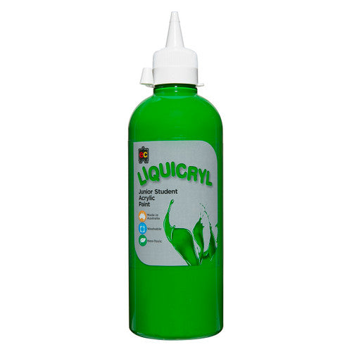 Educational Colours Liquicryl Junior Student Acrylic Paint 500ml Leaf Green