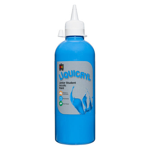 Educational Colours Liquicryl Junior Student Acrylic Paint 500ml Sky Blue