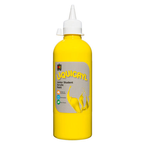 Educational Colours Liquicryl Junior Student Acrylic Paint 500ml Brilliant Yellow
