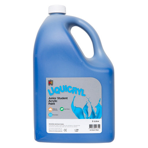 Educational Colours Liquicryl Junior Student Acrylic Paint 5L Brilliant Blue
