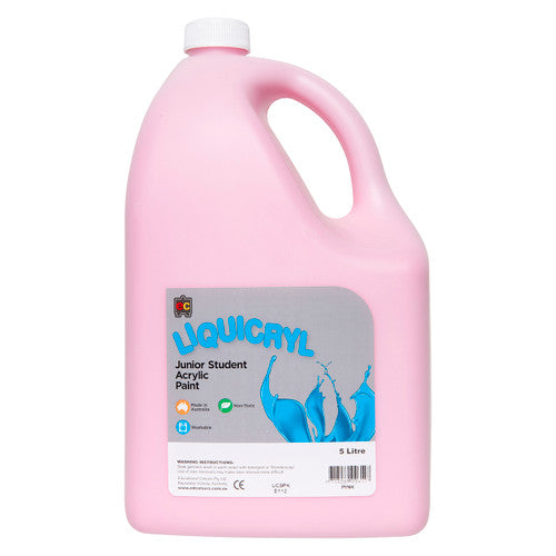 Educational Colours Liquicryl Junior Student Acrylic Paint 5L Pink