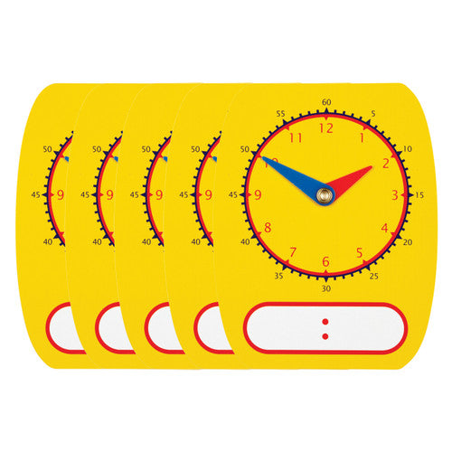 Learning Can Be Fun Clock Dials Analogue and Digital Set of 5