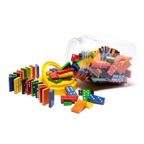 Learning Can Be Fun Wooden Dominoes Jar of 168