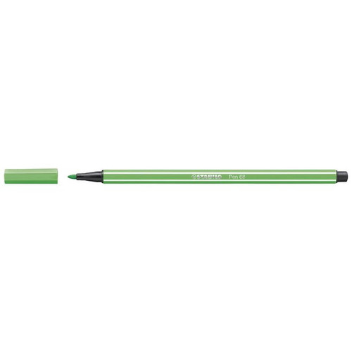 Stabilo Pen 68 Premium Colouring Fibre Tip Pen 1.0mm Light Emerald Box of 10