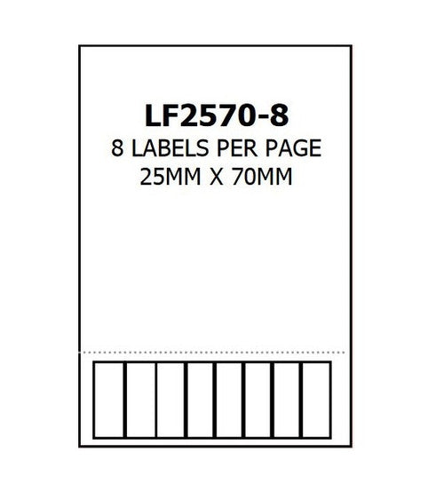 Bala Integrated Labels 25 x 70mm Pack of 500 Sheets