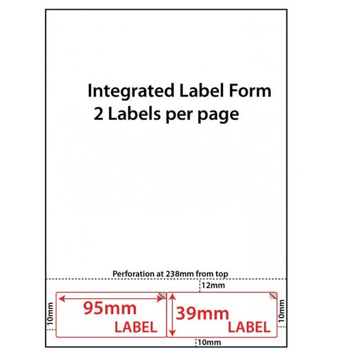 Bala Integrated Labels 95 x 39mm A Pack of 500 Sheets