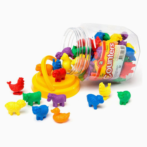 Learning Can Be Fun Counters Farm Animal Jar of 72