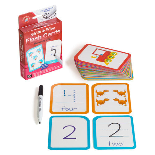 Learning Can Be Fun Write and Wipe Flash Cards Numbers 0 to 30