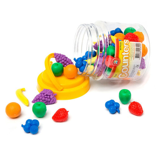 Learning Can Be Fun Counters Fruit Jar of 60