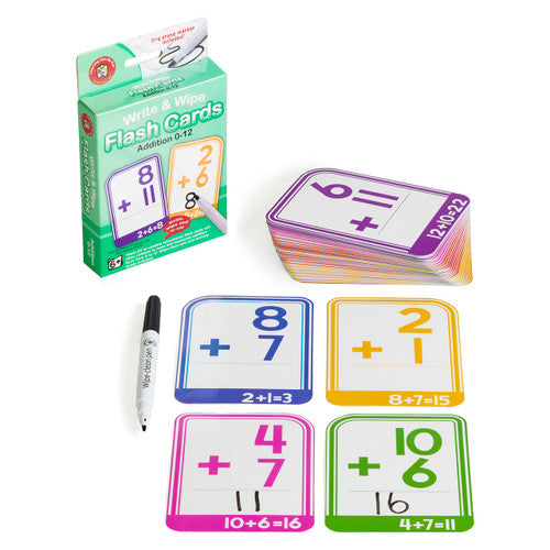 Learning Can Be Fun Write and Wipe Flash Cards Addition 0 to 12