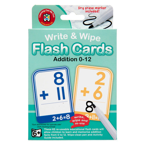 Learning Can Be Fun Write and Wipe Flash Cards Addition 0 to 12