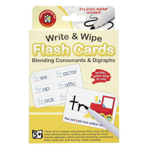 Learning Can Be Fun Write and Wipe Flash Cards Blending Consonants and Digraphs