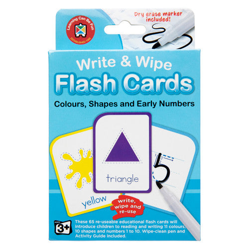 Learning Can Be Fun Write and Wipe Flash Cards Colours Shapes and Early Numbers