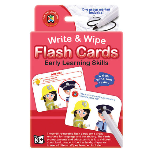 Learning Can Be Fun Write and Wipe Flash Cards Early Learning Skills