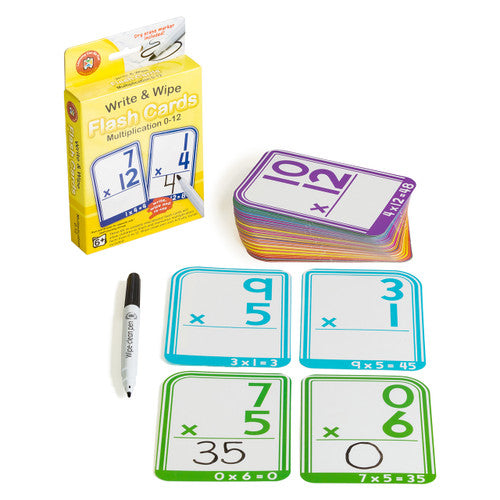 Learning Can Be Fun Write and Wipe Flash Cards Multiplication 0 to 12