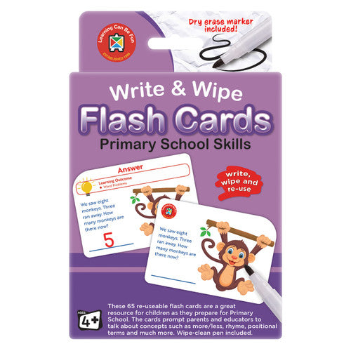 Learning Can Be Fun Write and Wipe Flash Cards Primary School Skills