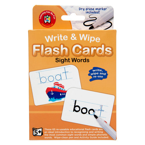 Learning Can Be Fun Write and Wipe Flash Cards Sight Words