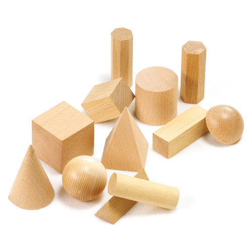 Learning Can Be Fun Wooden Geometric Solids Set of 12