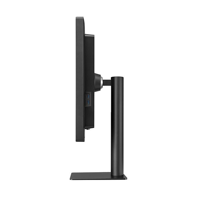 Side profile of the LG 21HQ513D-S 21-inch diagnostic monitor showing the height-adjustable stand
