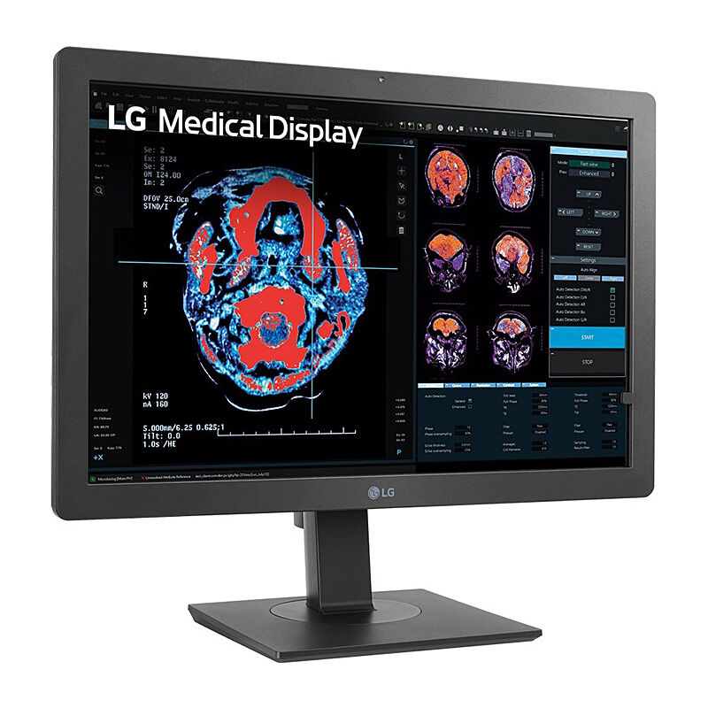 Rear view of the LG 24HR513C-B 23.8-inch clinical monitor showing the input ports and stand mount