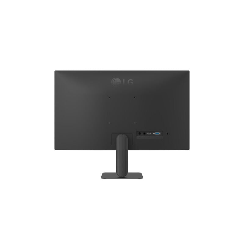 Side profile of the LG 24U411-B 24-inch monitor showing the stand and slim panel depth